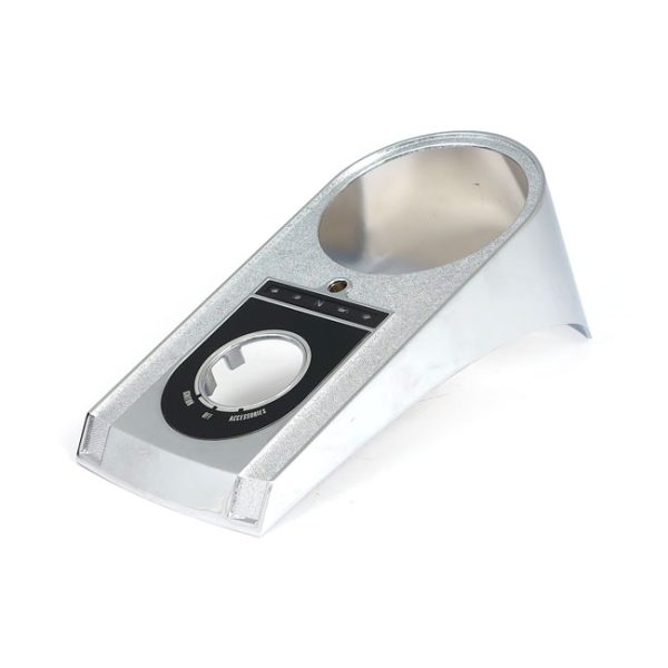Die-cast aluminum dash cover, 11-17 style. Chrome