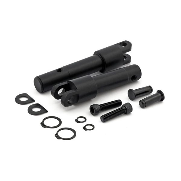 Foot peg conversion bracket kit. std length. Black