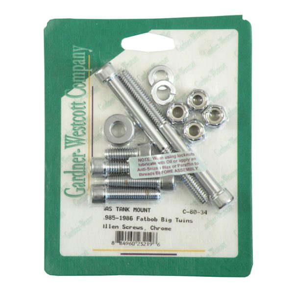Gas tank mount kit. Allen head. Chrome