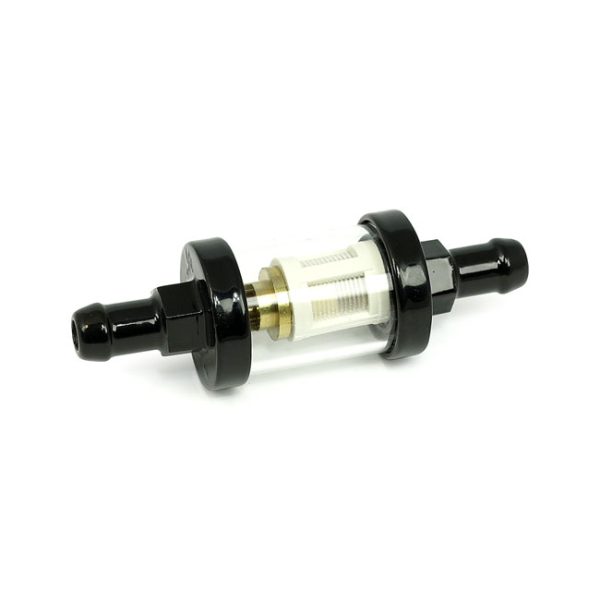 Clear-view fuel filter, 3/8" ID. Black