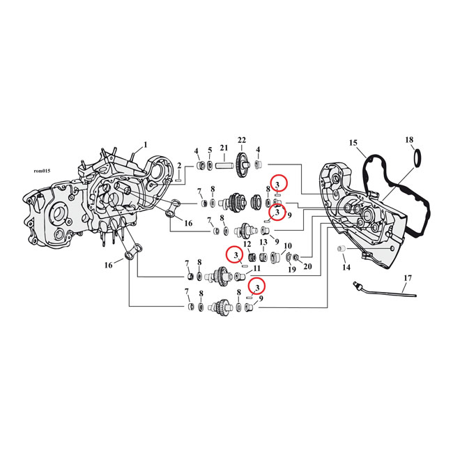 Dowel pin, pinion/cam shaft bushing
