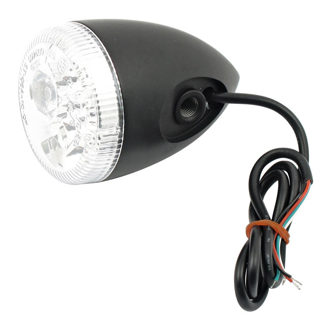 3-1 LED bullet taillight / turn signal combo. Black. Clear