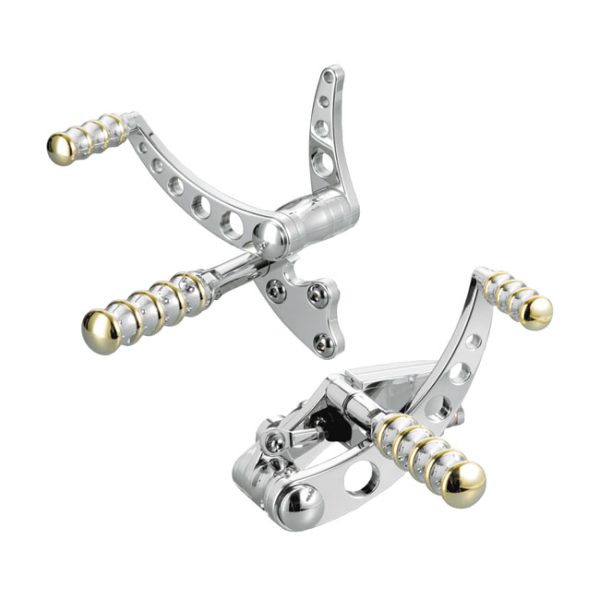 K-Tech, Vintage Style forward controls. Polished & brass