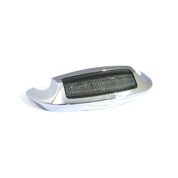 Custom Dynamics, front fender tip with light. Chrome