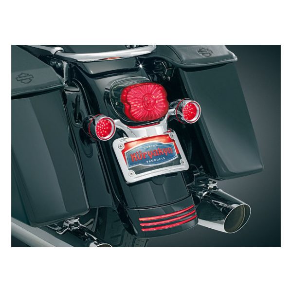 Kuryakyn, curved license plate mount. Chrome