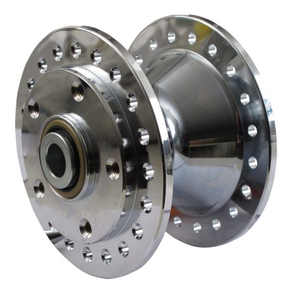 Wheel hub front, chrome. Dual disc