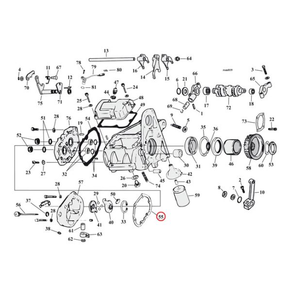 Cometic, gasket transmission end cover. .031" fiber