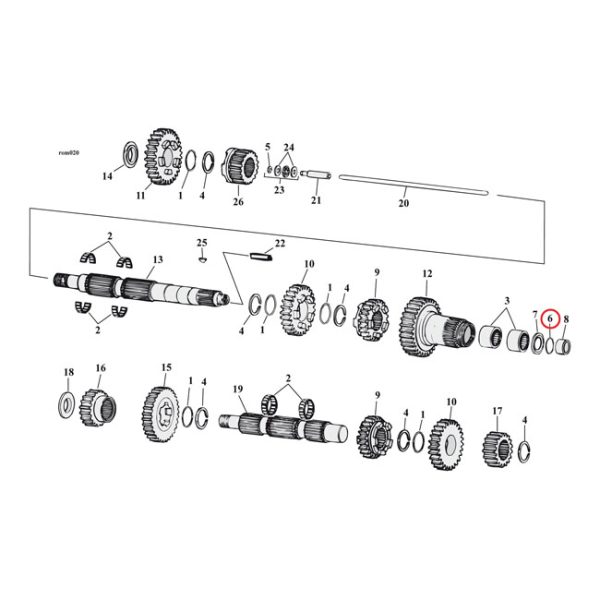 Cometic, O-ring transmission mainshaft. Right end