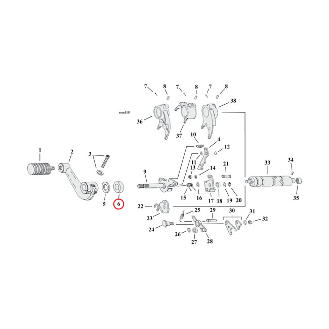 Cometic oil seal, transm. shifter shaft / clutch release