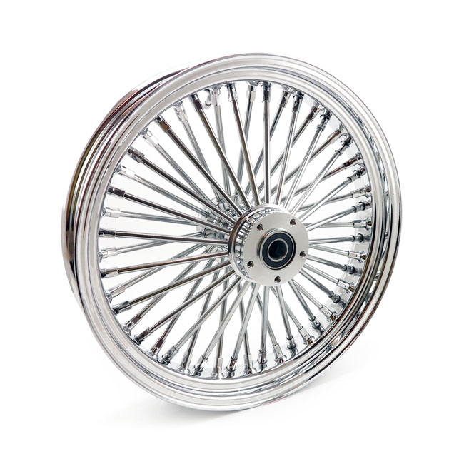 MCS radial 48 fat spoke front wheel 3.50 x 18 DF chrome