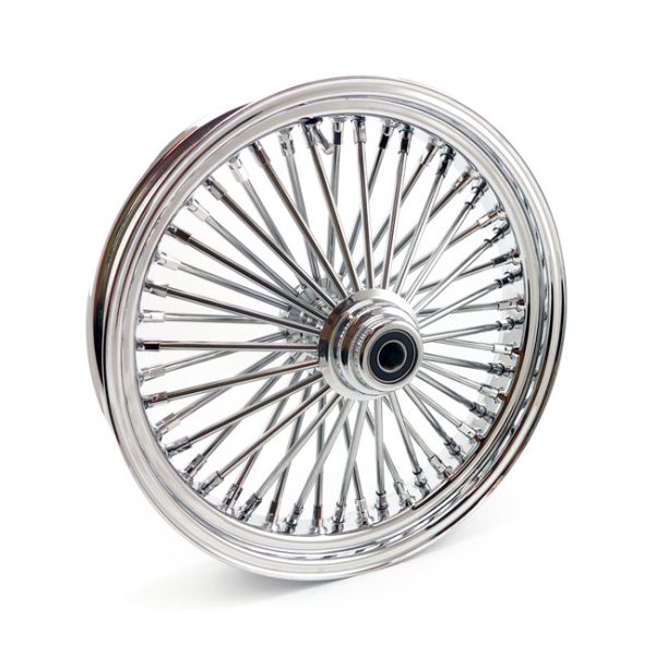 MCS radial 48 fat spoke front wheel 3.50 x 18 SF chrome