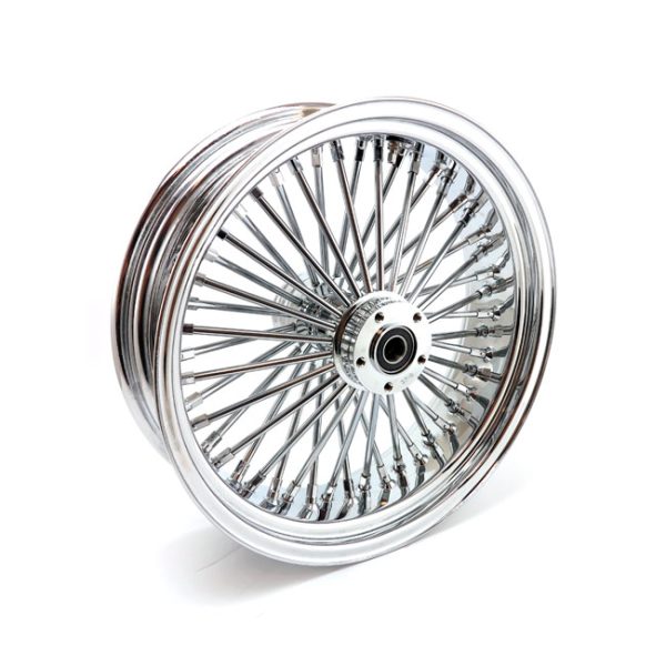 MCS radial 48 fat spoke rear wheel 5.50 x 18 chrome