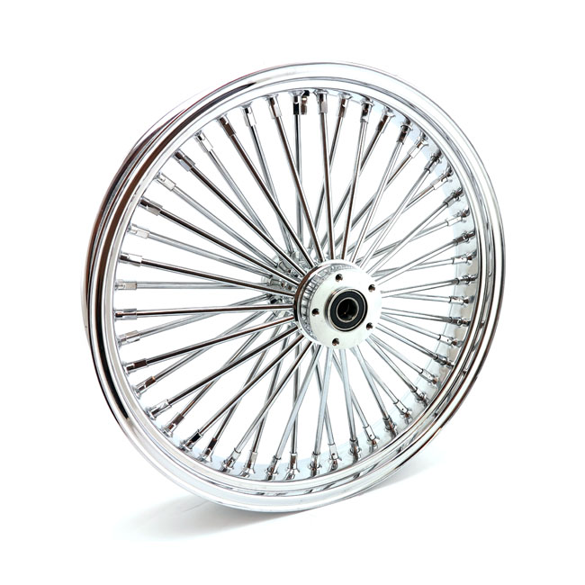 MCS radial 48 fat spoke front wheel 3.50 x 21 DF chrome