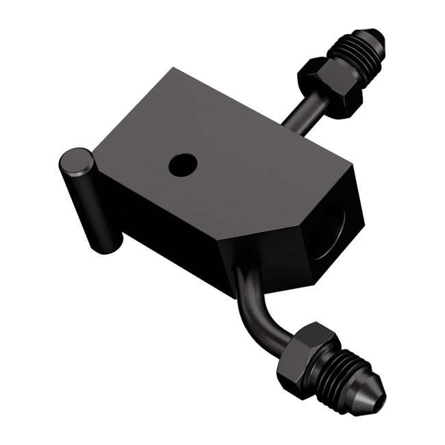 Goodridge, steel brake tee. Black plated carbon steel