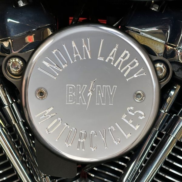 Indian Larry, BK/NY air cleaner cover. Polished