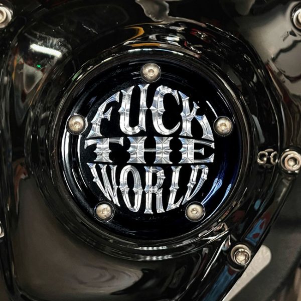 Indian Larry, 'FTW' logo 5-hole point cover. Gloss black