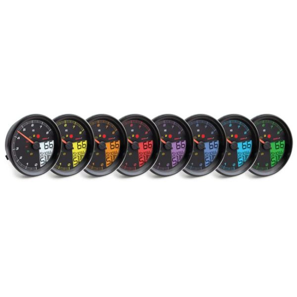 KOSO, HD-05 speedometer / tachometer. Black bezel