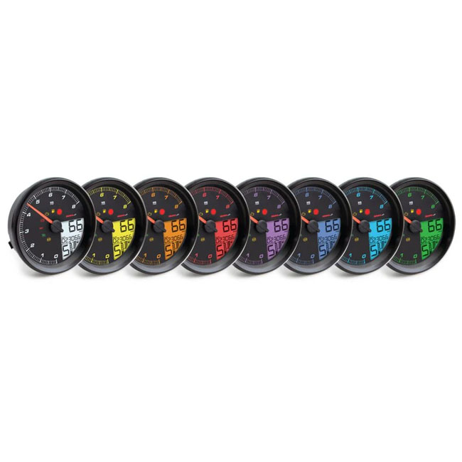 KOSO, HD-05 speedometer / tachometer. Black bezel