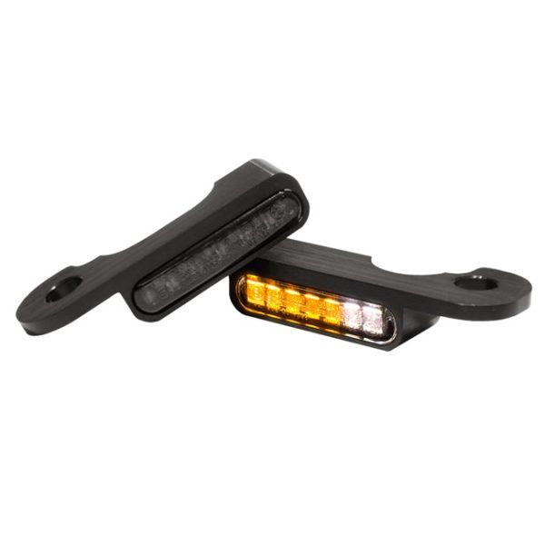 HeinzBikes, 'Stripes' below bar turn signals. Black anodized