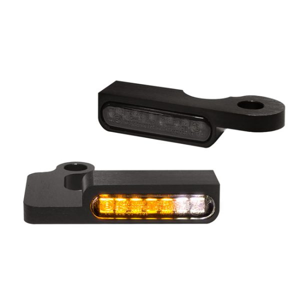 HeinzBikes, 'Stripes' below bar turn signals. Black anodized