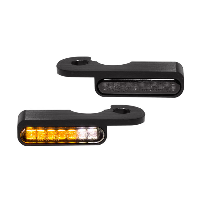 *4 DAYS EXTRA TRANSIT TIME* HeinzBikes, 'Stripes' below bar turn signals. Black anodized