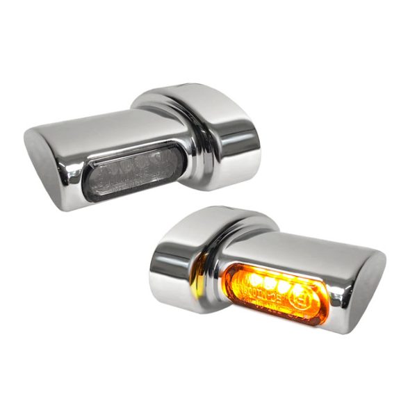 *4 DAYS EXTRA TRANSIT TIME* HeinzBikes, Micro Winglets turn signal set. Chrome