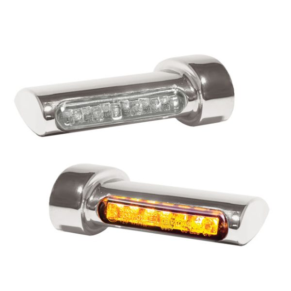 *4 DAYS EXTRA TRANSIT TIME* HeinzBikes, Winglets LED turn signal set. Chrome