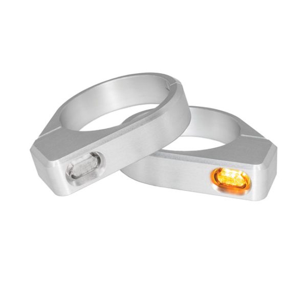 *4 DAYS EXTRA TRANSIT TIME* HeinzBikes, ZC-Line Micro LED fork turn signal set. Silver