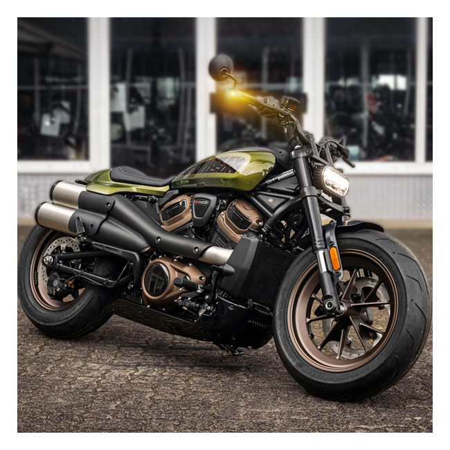 *4 DAYS EXTRA TRANSIT TIME* HeinzBikes, Nano below bar turn signals. Black