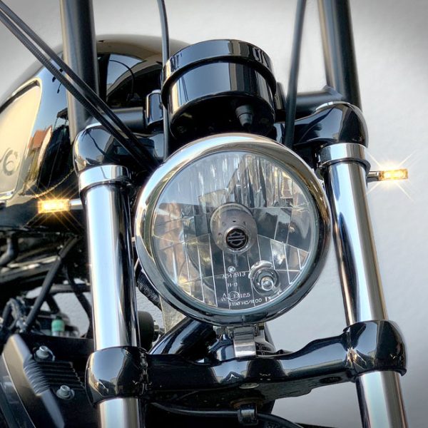 HeinzBikes, Blokk Line micro LED turn signals. Chrome