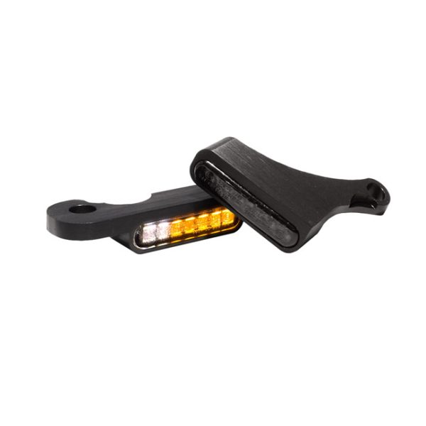 HeinzBikes, 'Stripes' below bar turn signals. Black anodized