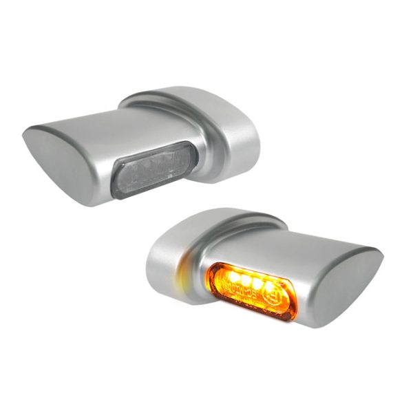 *4 DAYS EXTRA TRANSIT TIME* HeinzBikes, Micro Winglets turn signal set. Satin chrome