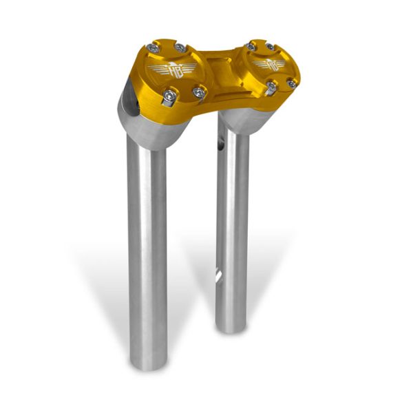 *4 DAYS EXTRA TRANSIT TIME* HeinzBikes, Clubstyle pullback risers 6". Silver/Gold