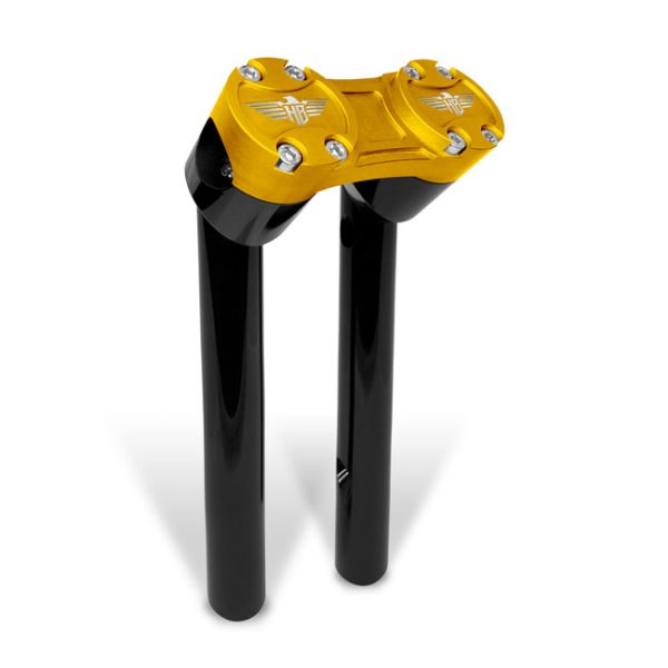 *4 DAYS EXTRA TRANSIT TIME* HeinzBikes, Clubstyle pullback risers 6". Black/Gold