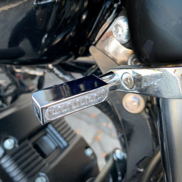 HeinzBikes, Blokk Line turn signal/position light. Chrome