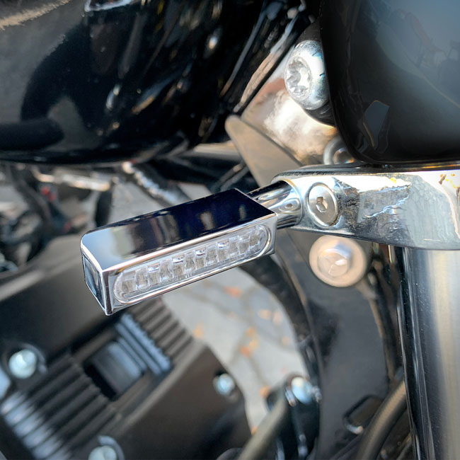 HeinzBikes, Blokk Line turn signal/position light. Chrome