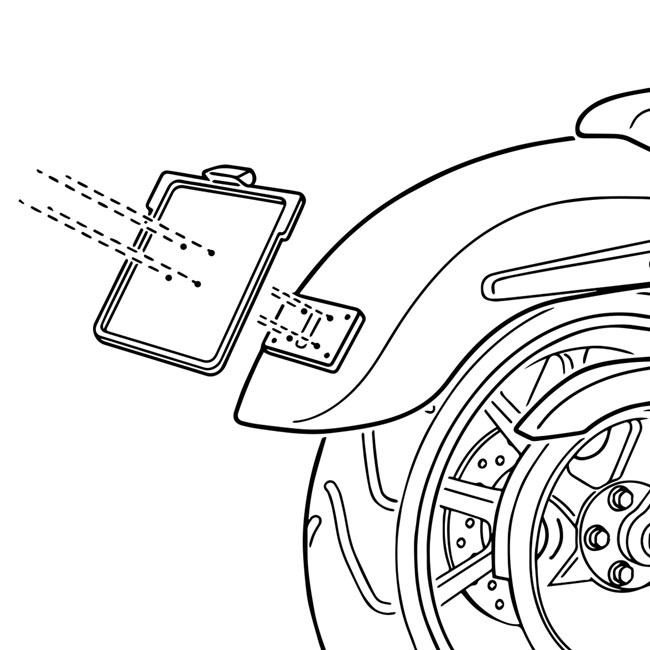 HeinzBikes, license plate holder adapter Blokks. Black