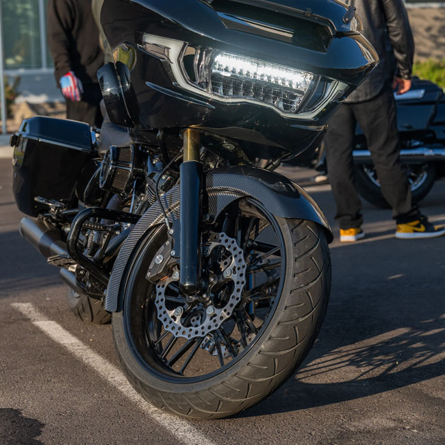 Arlen Ness, carbon fiber Rapper front fender. Fat 21