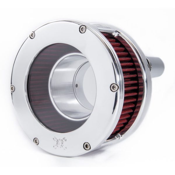 Feuling, BA Air Cleaner Kit, Chrome Finish, Red Filter