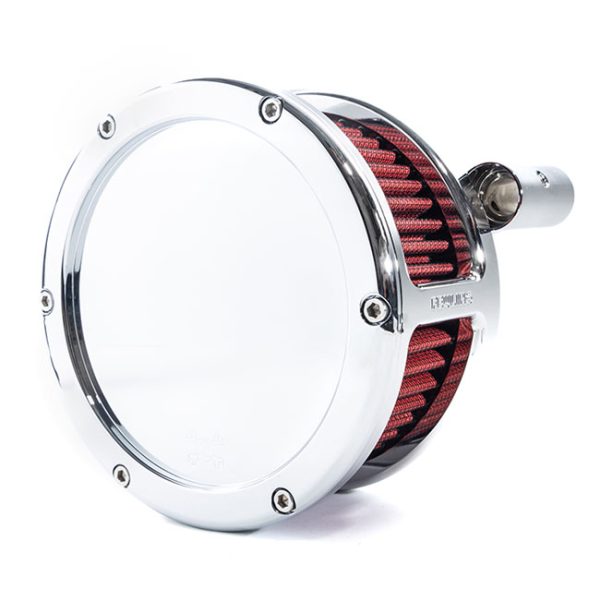 Feuling, BA Air Cleaner Kit, Chrome Finish, Red Filter