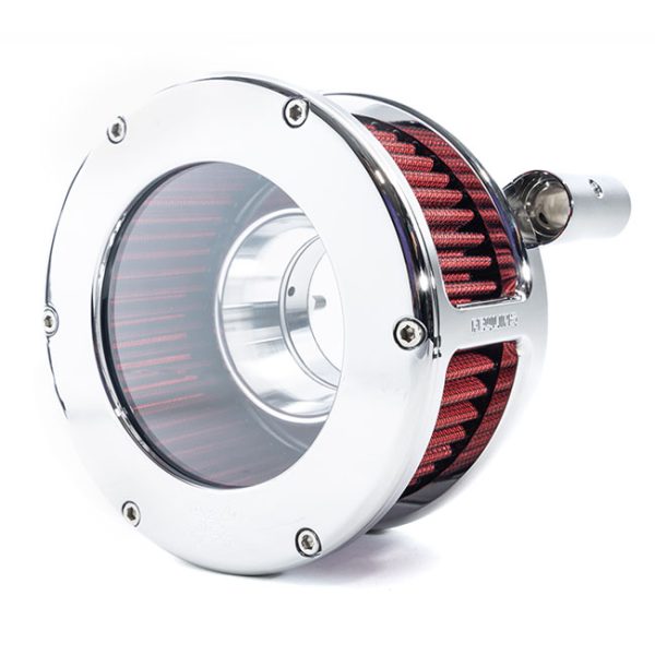 Feuling, BA Air Cleaner Kit, Chrome Finish, Red Filter