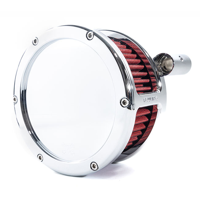 Feuling, BA Air Cleaner Kit, Chrome Finish, Red Filter