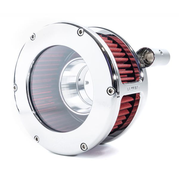 Feuling, BA Air Cleaner Kit, Chrome Finish, Red Filter