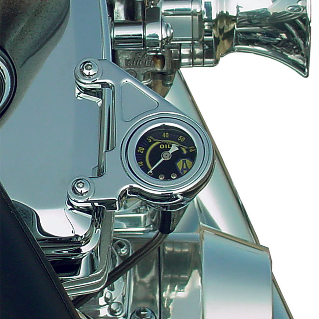 Arlen Ness, oil pressure gauge kit. Smooth. Shield logo