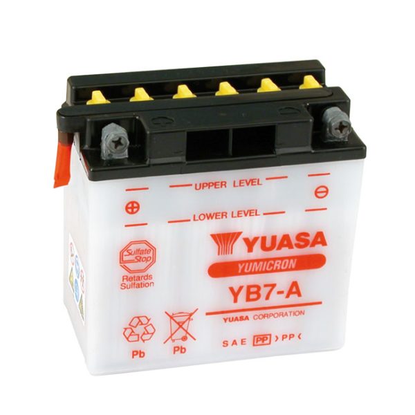 Yuasa, Yumicron 12V lead-acid battery YB7-A. 7Ah