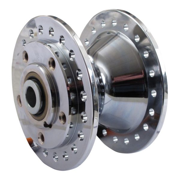 Front wheel hub, 73-83 FX/XL. Chrome plated