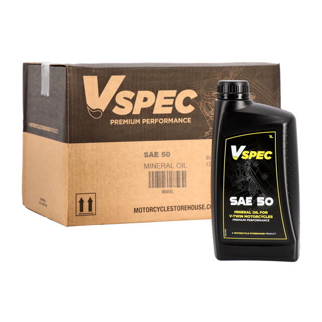 Vspec, SAE 50 (Mineral) motor oil. 1 liter bottle.