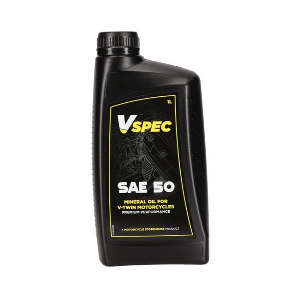 Vspec, SAE 50 (Mineral) motor oil. 1 liter bottle.