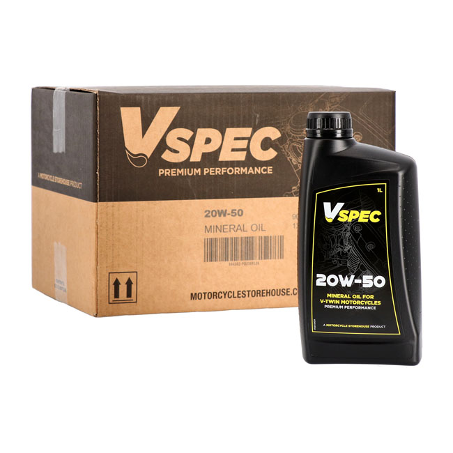 Vspec, 20W50 (mineral) motor oil. 1 liter bottle.
