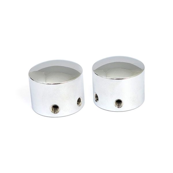 Front axle nut cap kit. Chrome. Domed